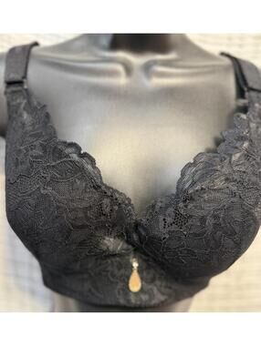 BRA Black Lace Underwire Bra with Light Padding